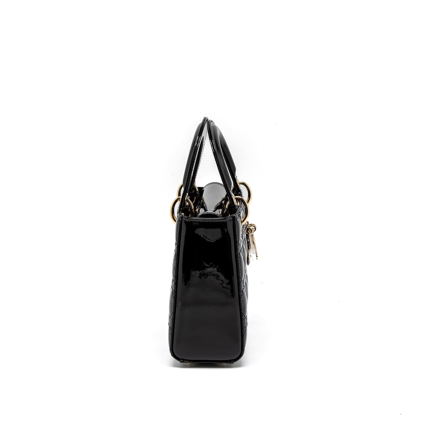 Dior Small Lady Dior Purse Patent Black