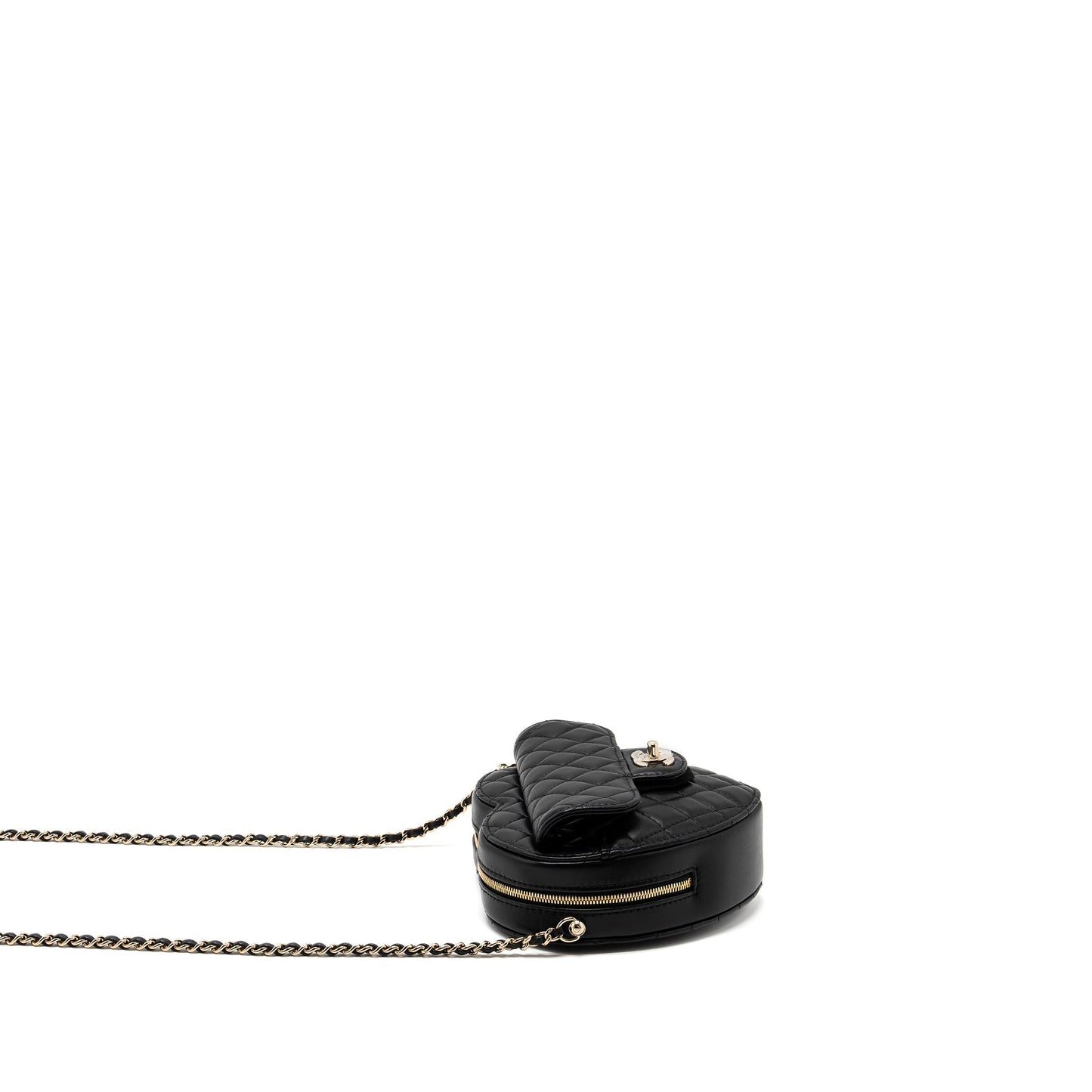 Chanel 22S Heart Bag Lambskin Black L (Microchip)
