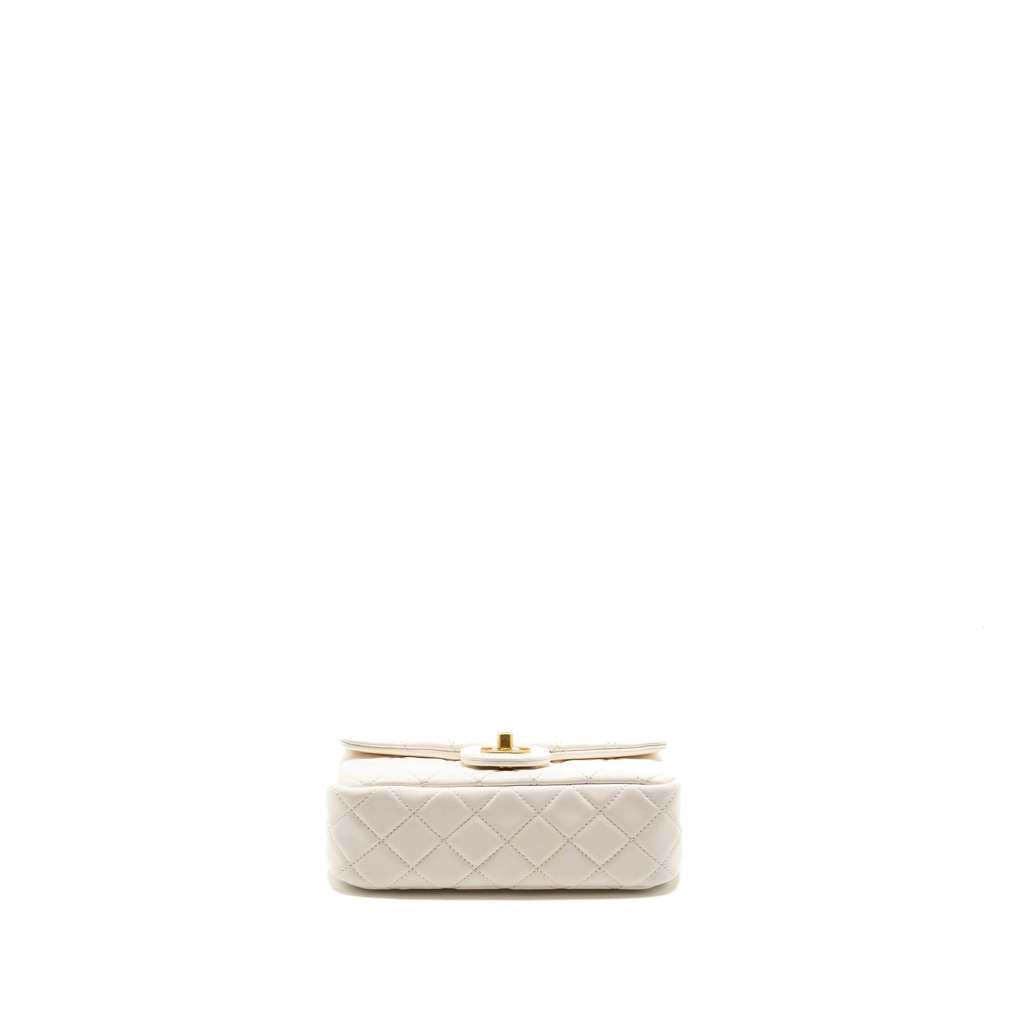 Chanel pearl crush mini rectangular flap bag lambskin White (microchip)