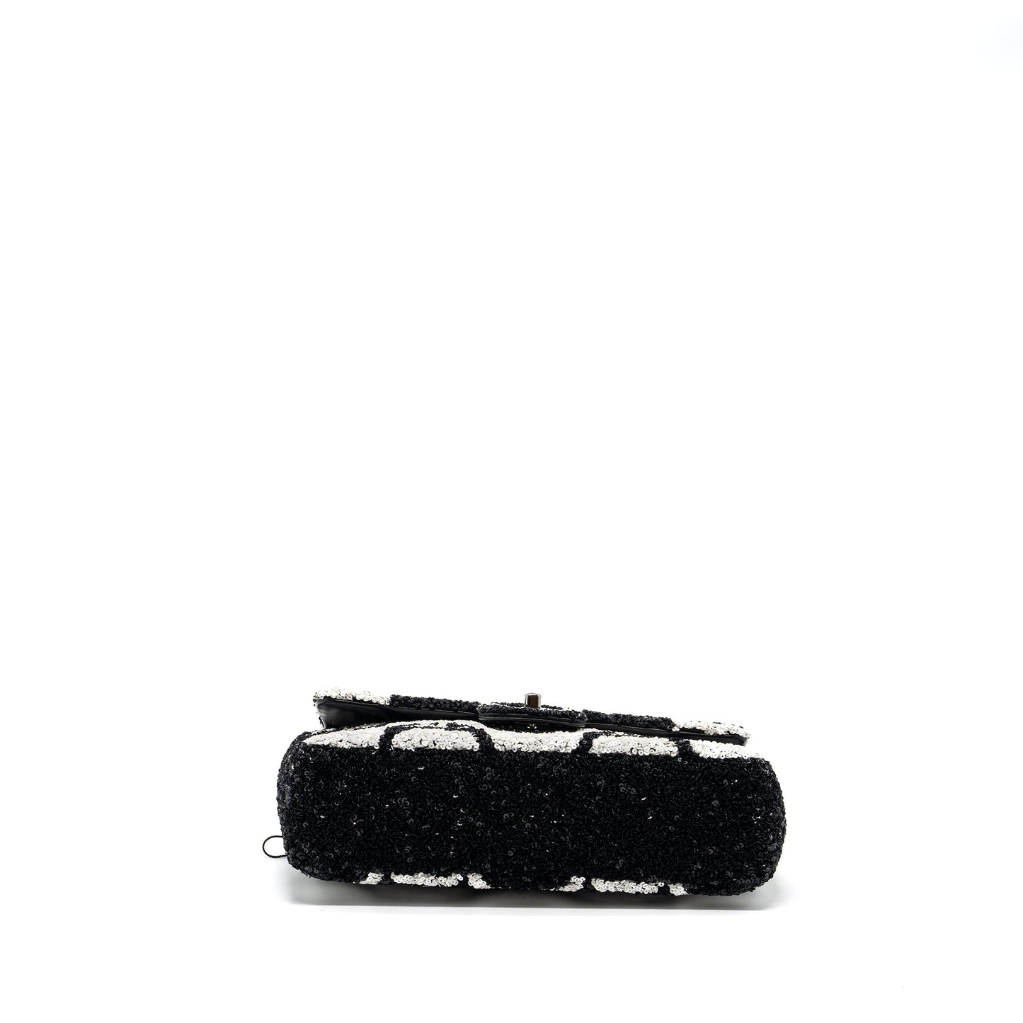 Chanel 21P Limited Edition Flap Bag Sequins/ Satin Black/ White