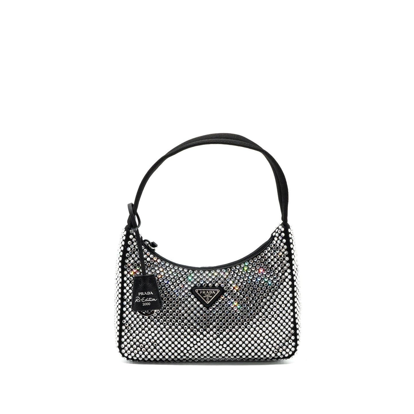 Prada reedition 2000 mini Purse satin with crystal black