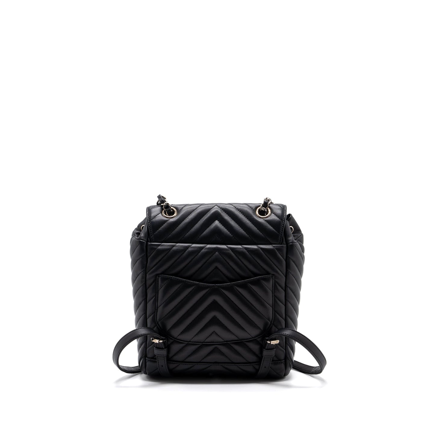 Chanel Small Urban Spirit Backpack Chevron Calfskin Black