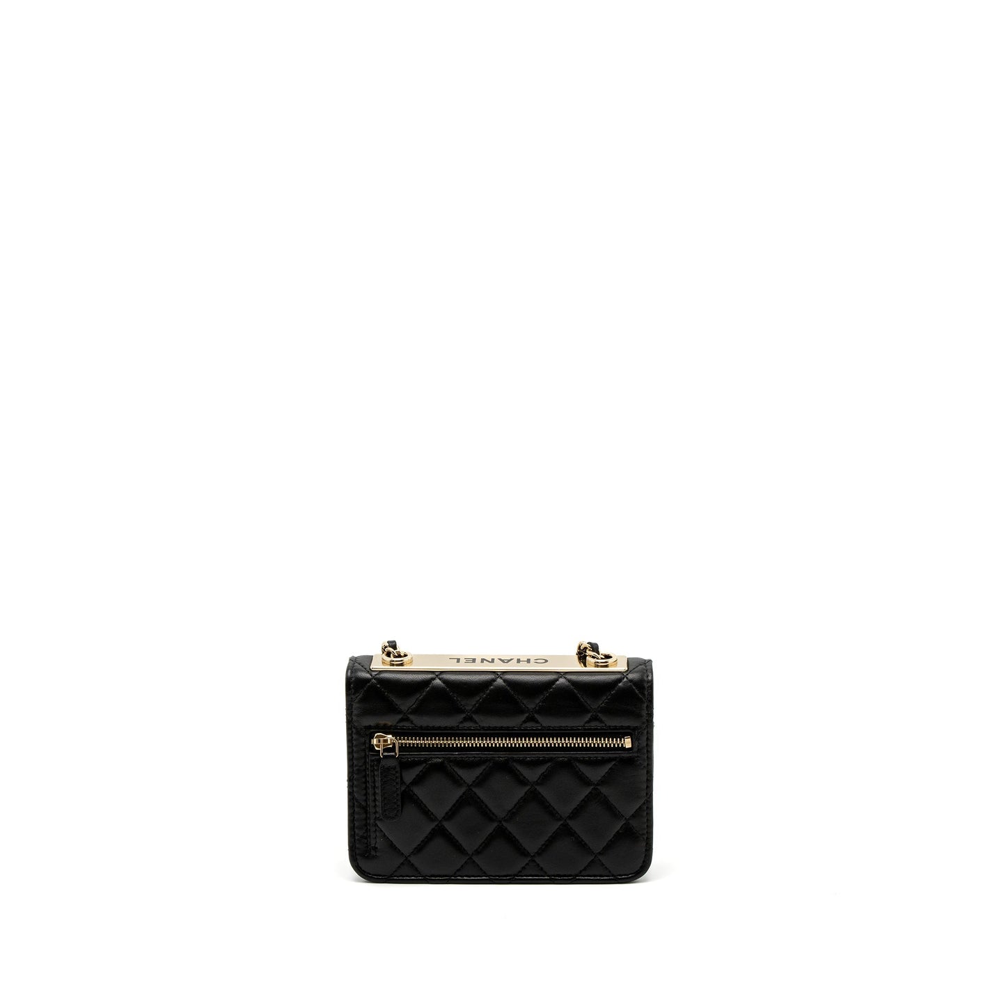 Chanel Mini Trendy CC Wallet on Chain Lambskin Black L (Microchip)