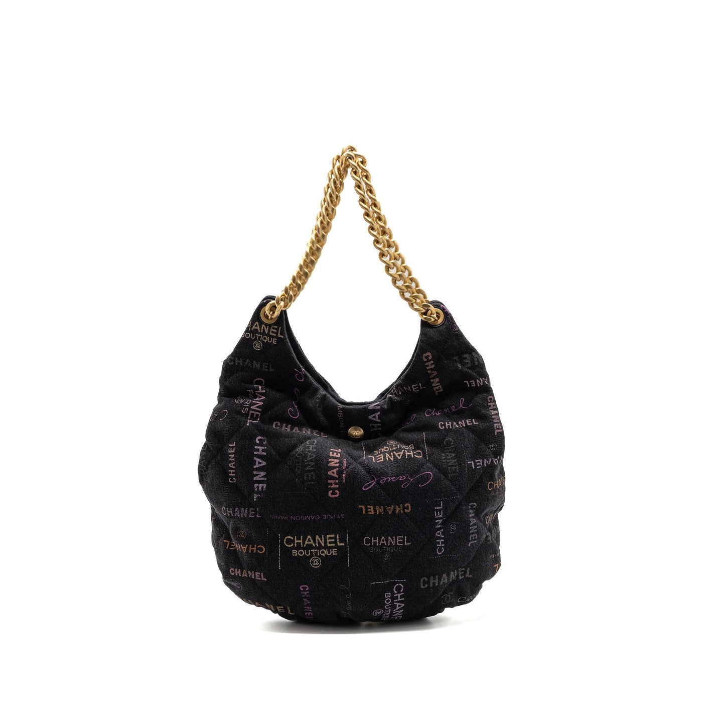 Chanel Denim Graffiti Shoulder bag black  (microchip)