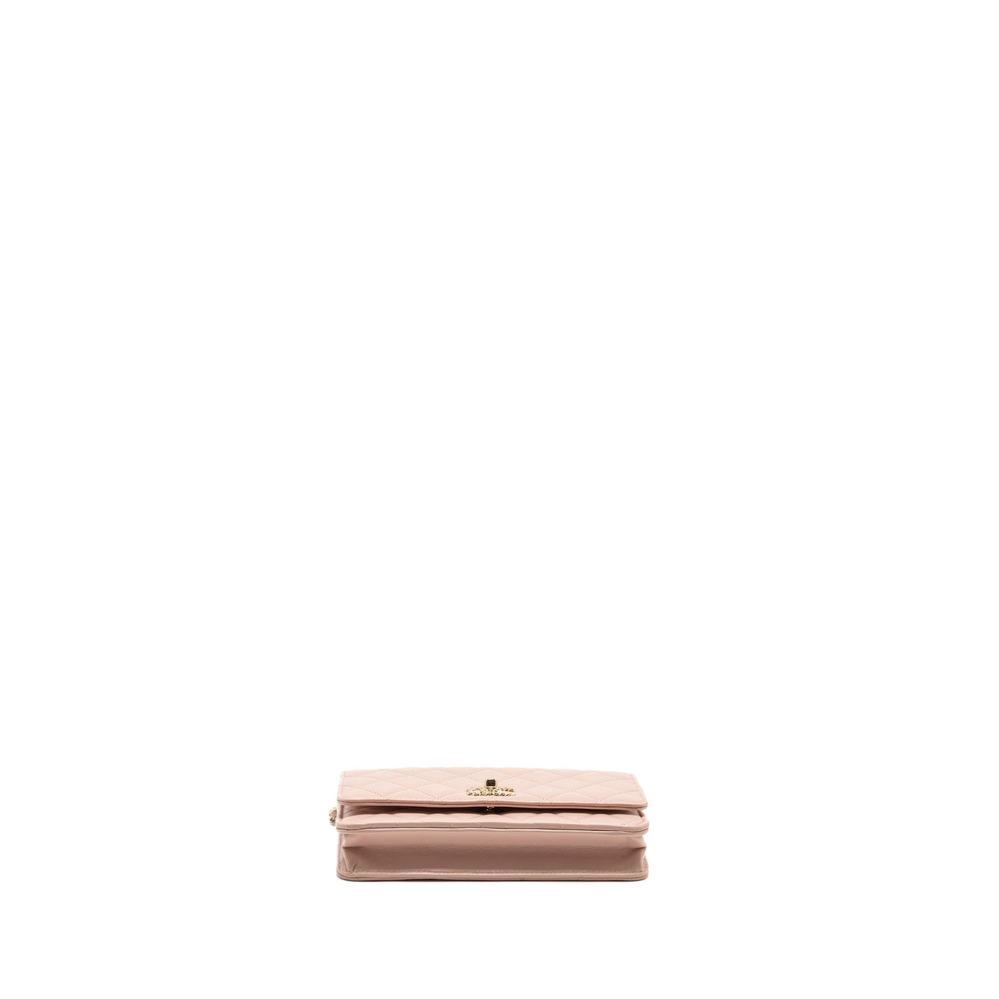 CHANEL Trendy CC Quilted Wallet On Chain Lambskin Light Pink L (microchip)
