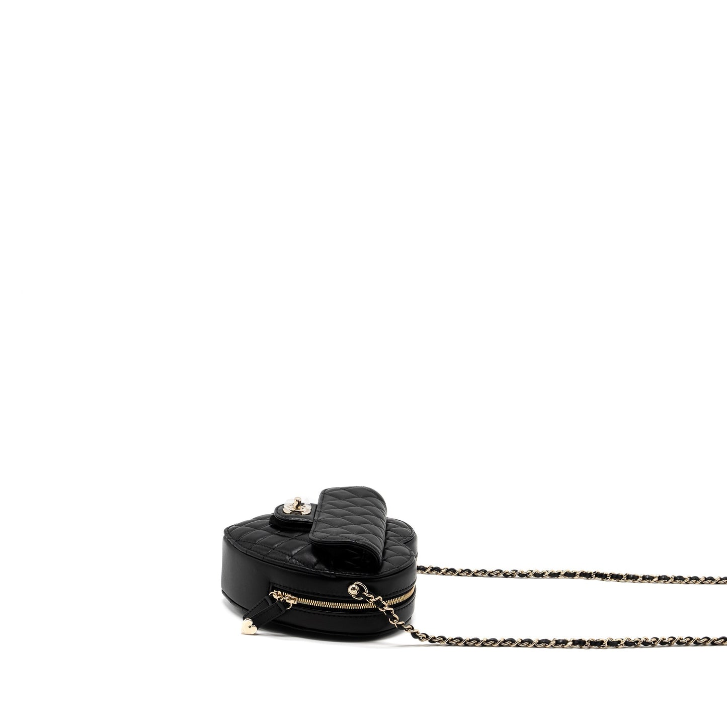 Chanel 22S Heart Bag Lambskin Black L (Microchip)