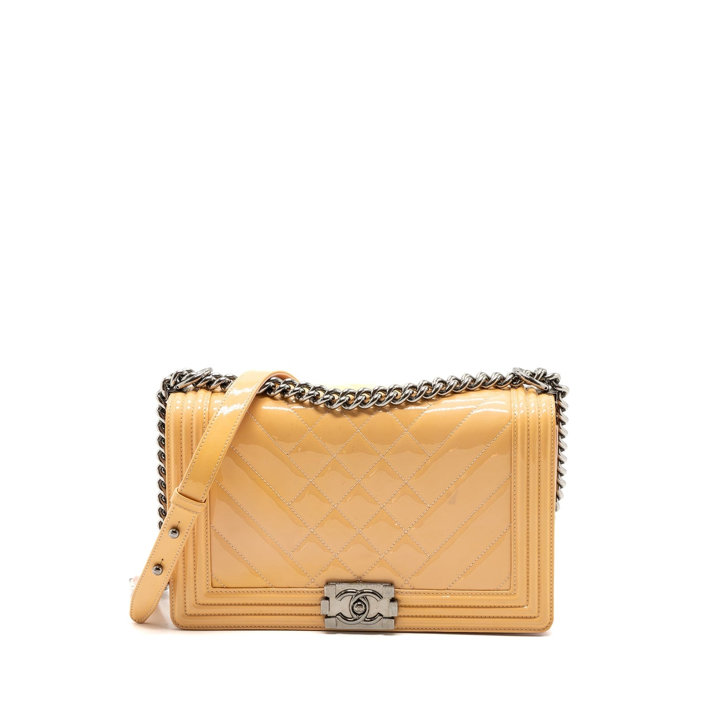 Chanel New Medium Boy Bag Patent Pink