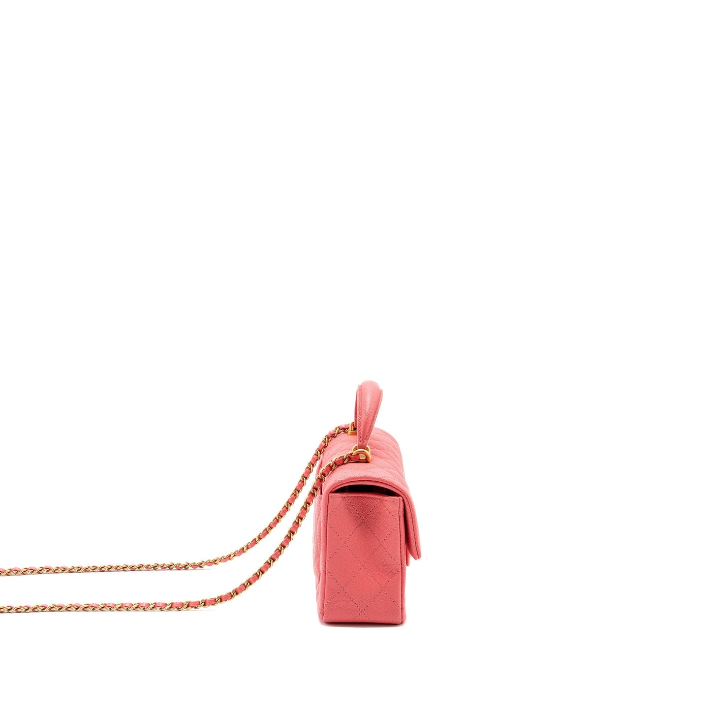 Chanel Top Handle Mini Rectangular Flap Bag Caviar Pink