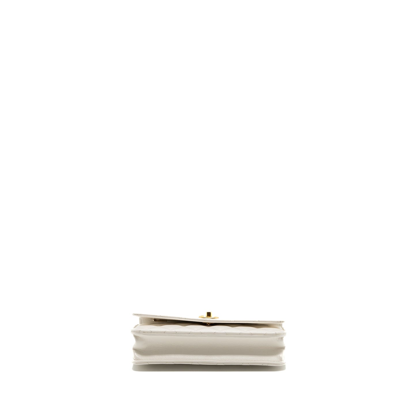 Chanel 23p Letter Top Handle Wallet On Chain Calfskin White (Microchip)