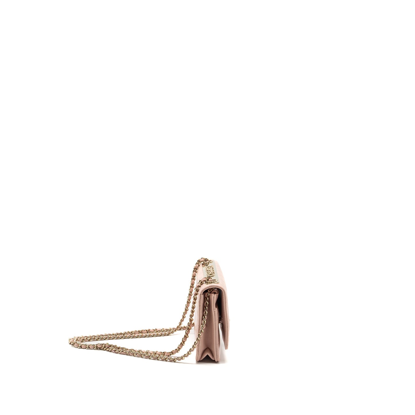 CHANEL Trendy CC Quilted Wallet On Chain Lambskin Light Pink L (microchip)