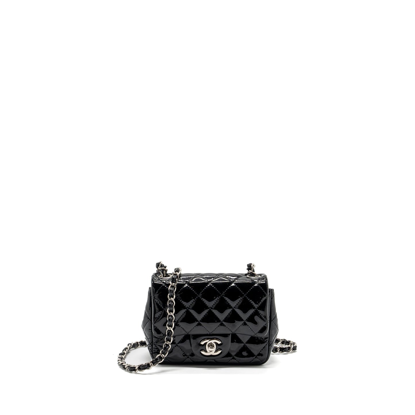 Chanel Classic Mini Square Flap Bag Patent Black
