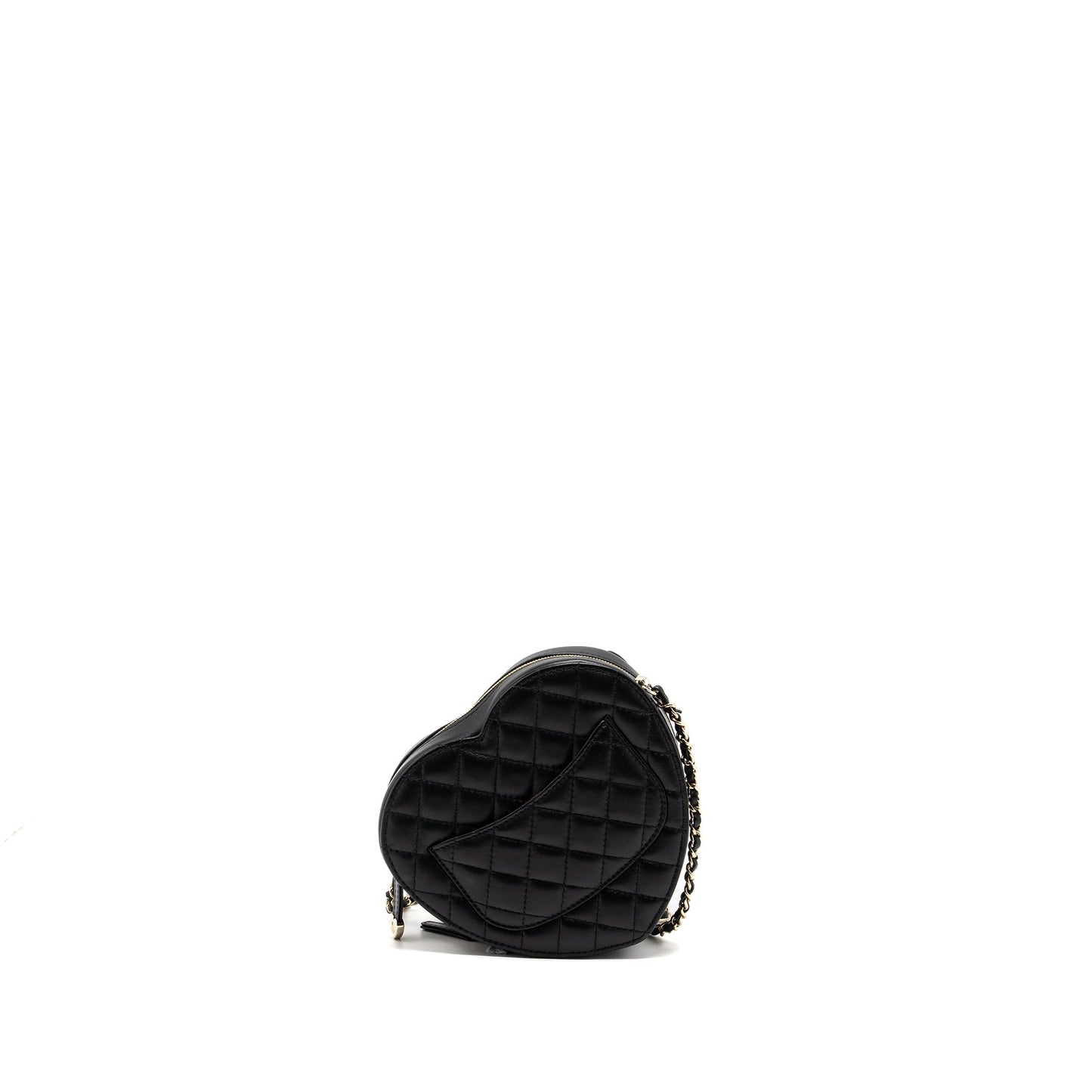 Chanel 22S Heart Bag Lambskin Black L (Microchip)