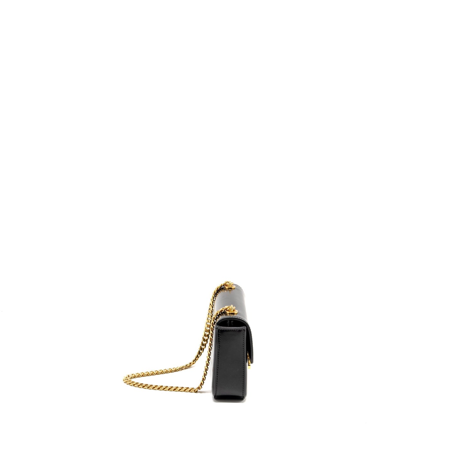 Celine Triomphe Chain Mini Purse Calfskin Black