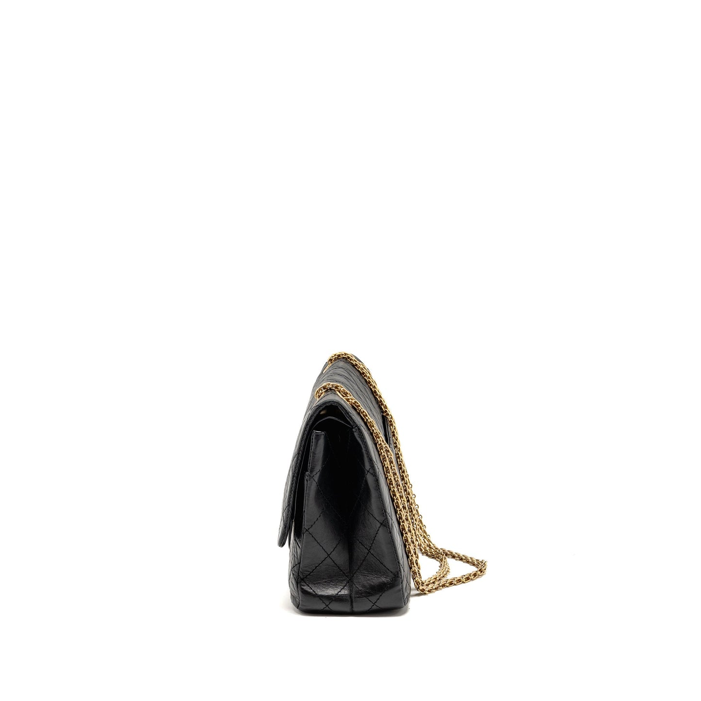 Chanel Large 2.55 226 Reissue Double Flap Bag Aged Calfskin Black