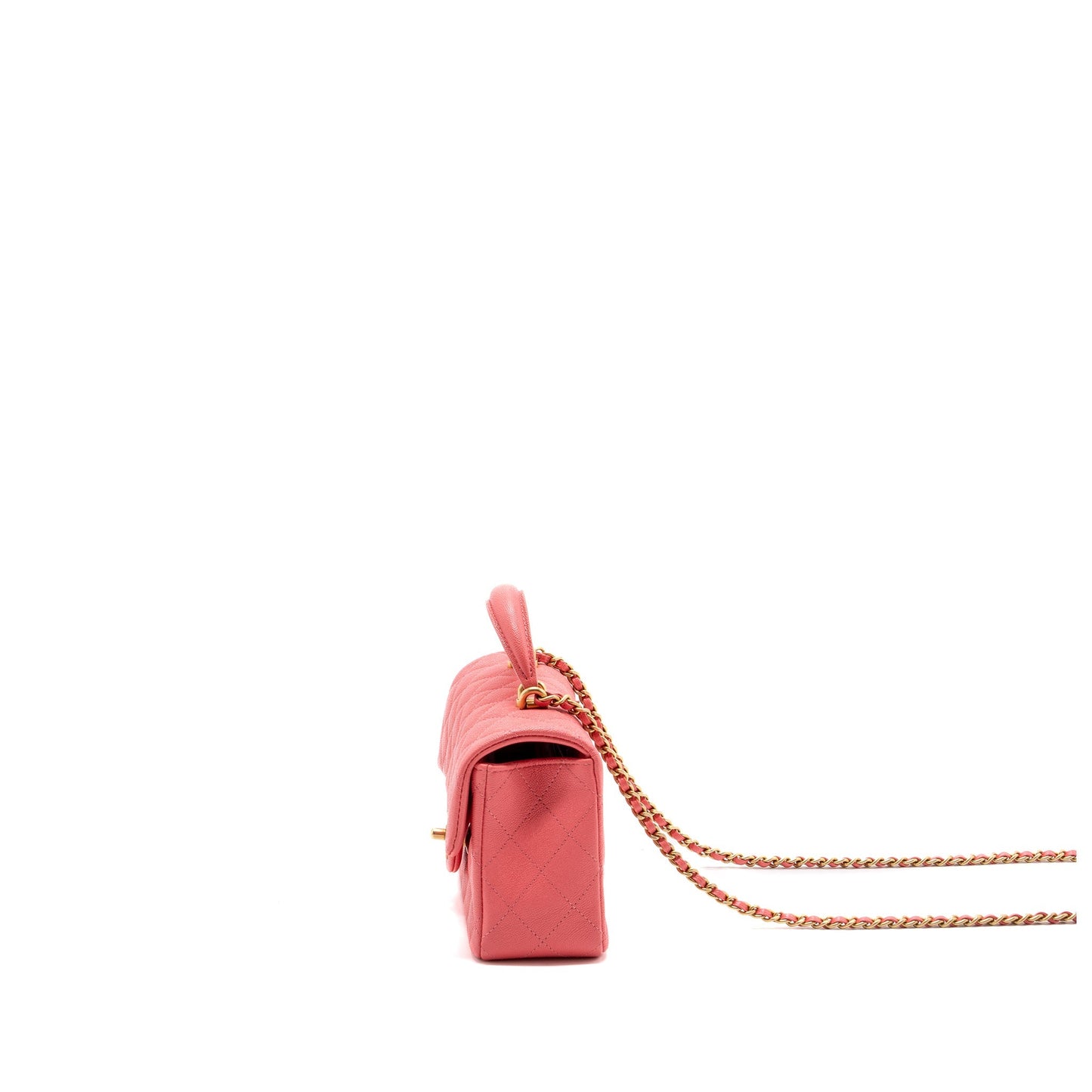 Chanel Top Handle Mini Rectangular Flap Bag Caviar Pink