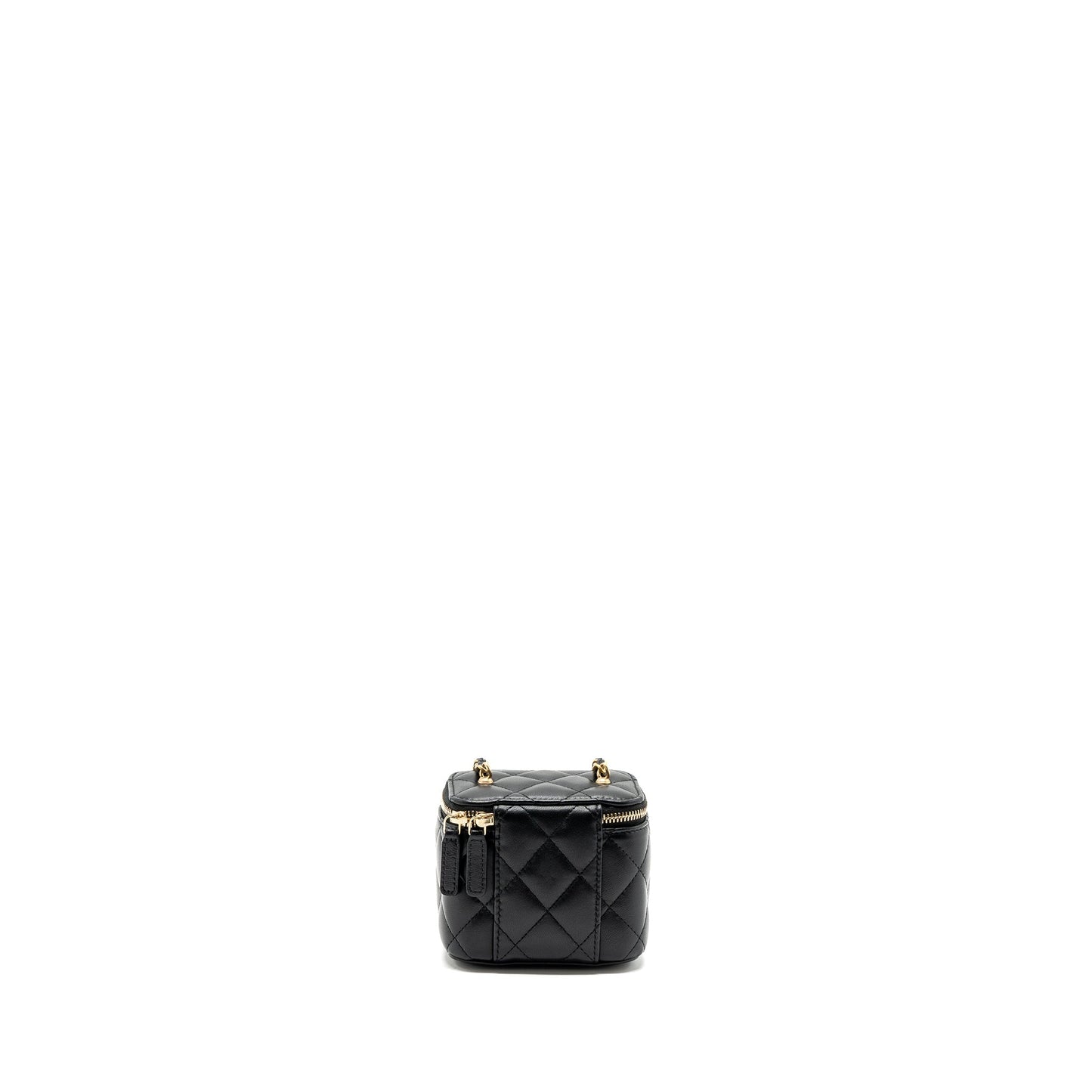 Chanel Pearl Crush Mini Vanity Case Lambskin Black  (microchip)