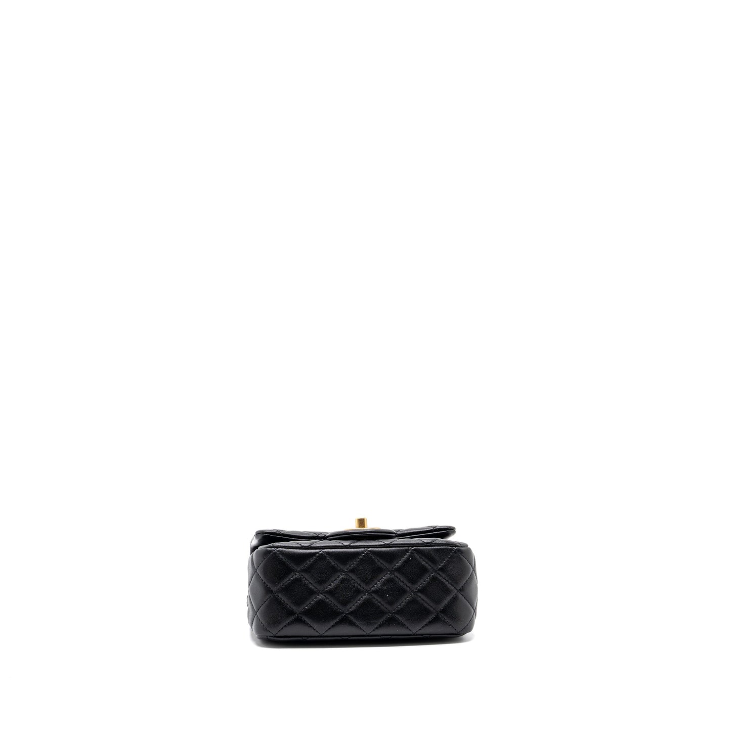 Chanel Pearl Crush Mini Square Flap Bag Lambskin Black (Microchip)