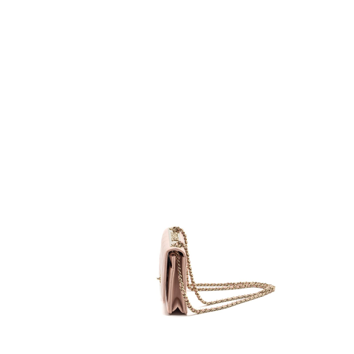 CHANEL Trendy CC Quilted Wallet On Chain Lambskin Light Pink L (microchip)