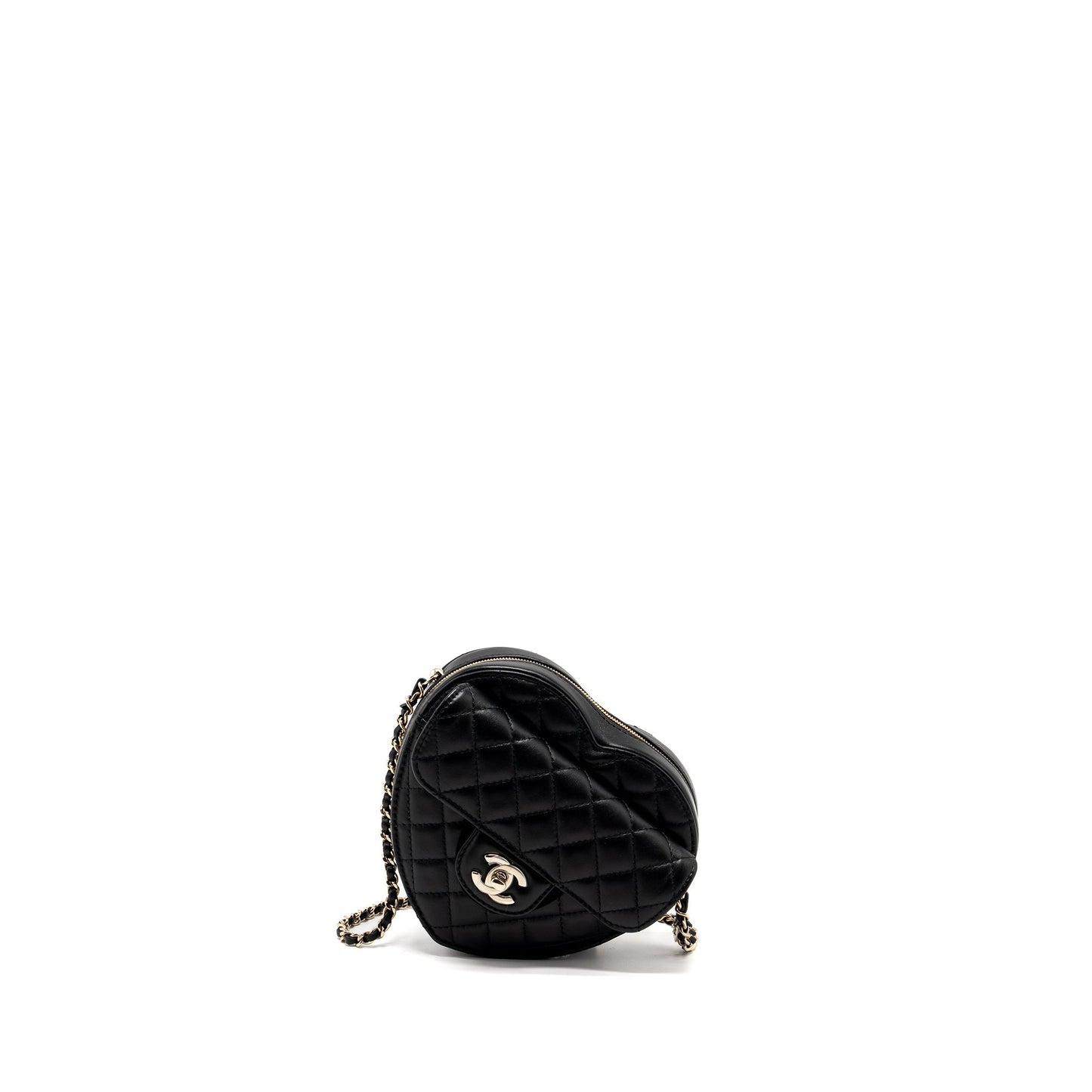Chanel 22S Heart Bag Lambskin Black L (Microchip)