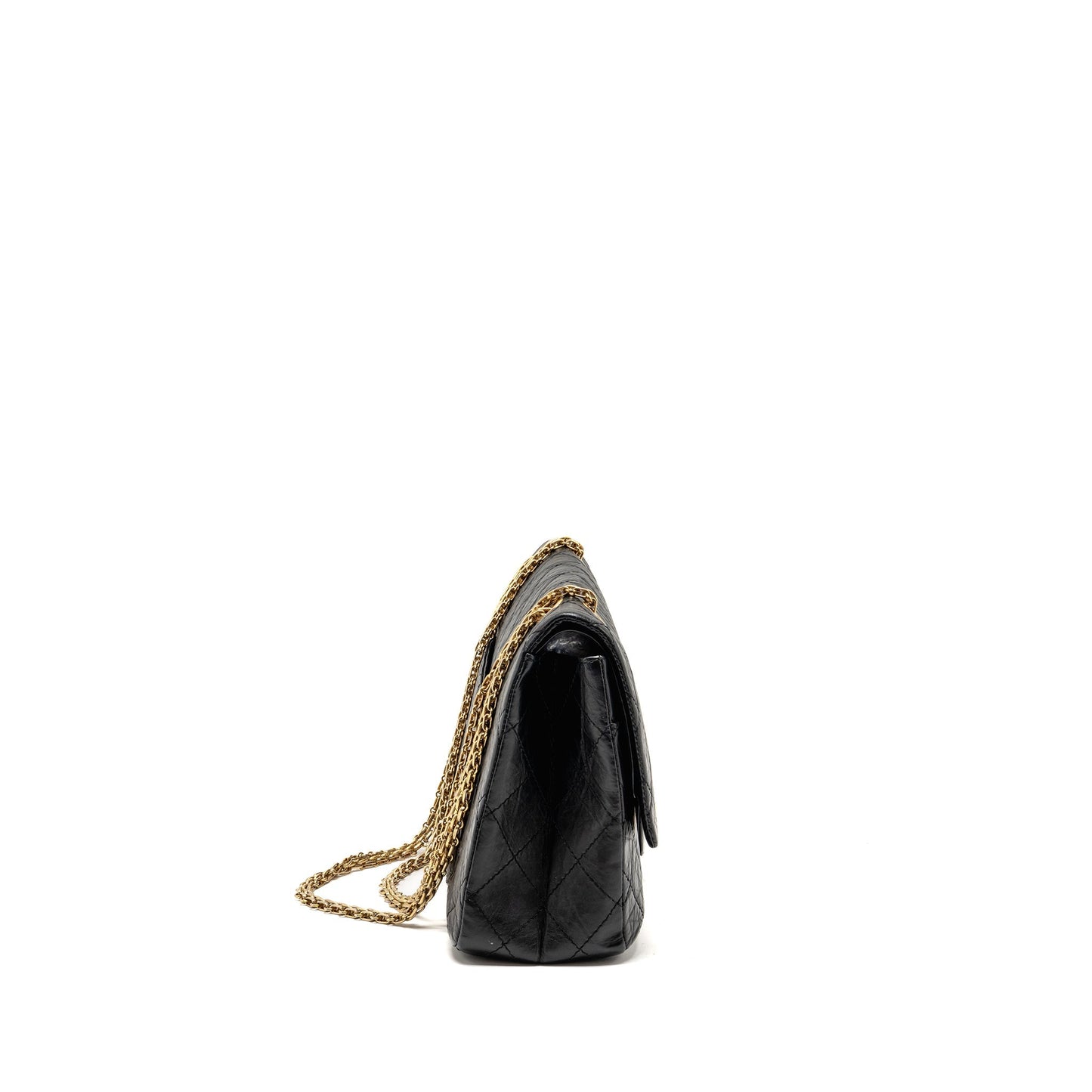Chanel Large 2.55 226 Reissue Double Flap Bag Aged Calfskin Black