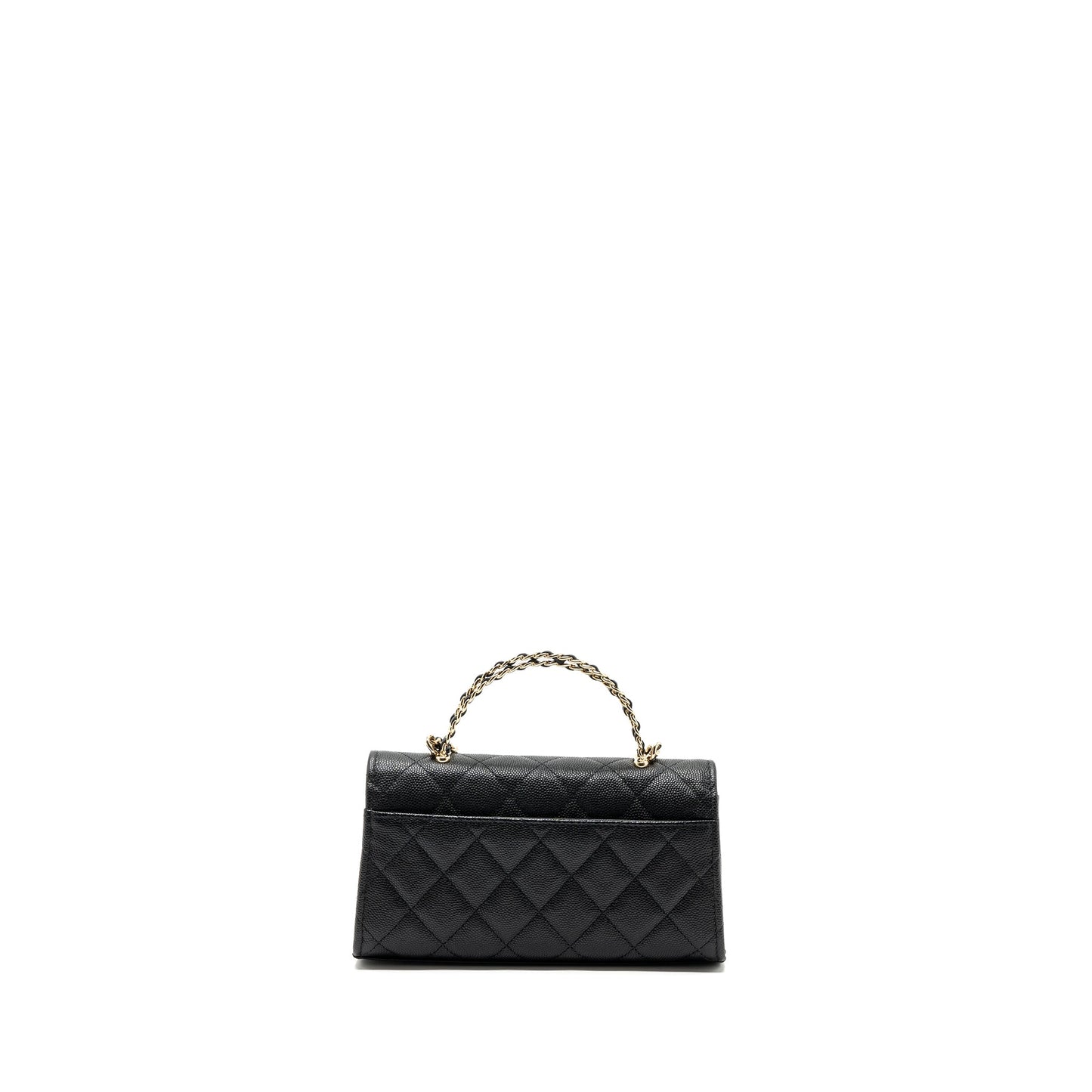 Chanel 23P Top Handle Mini Flap Bag Caviar Black L (Microchip)