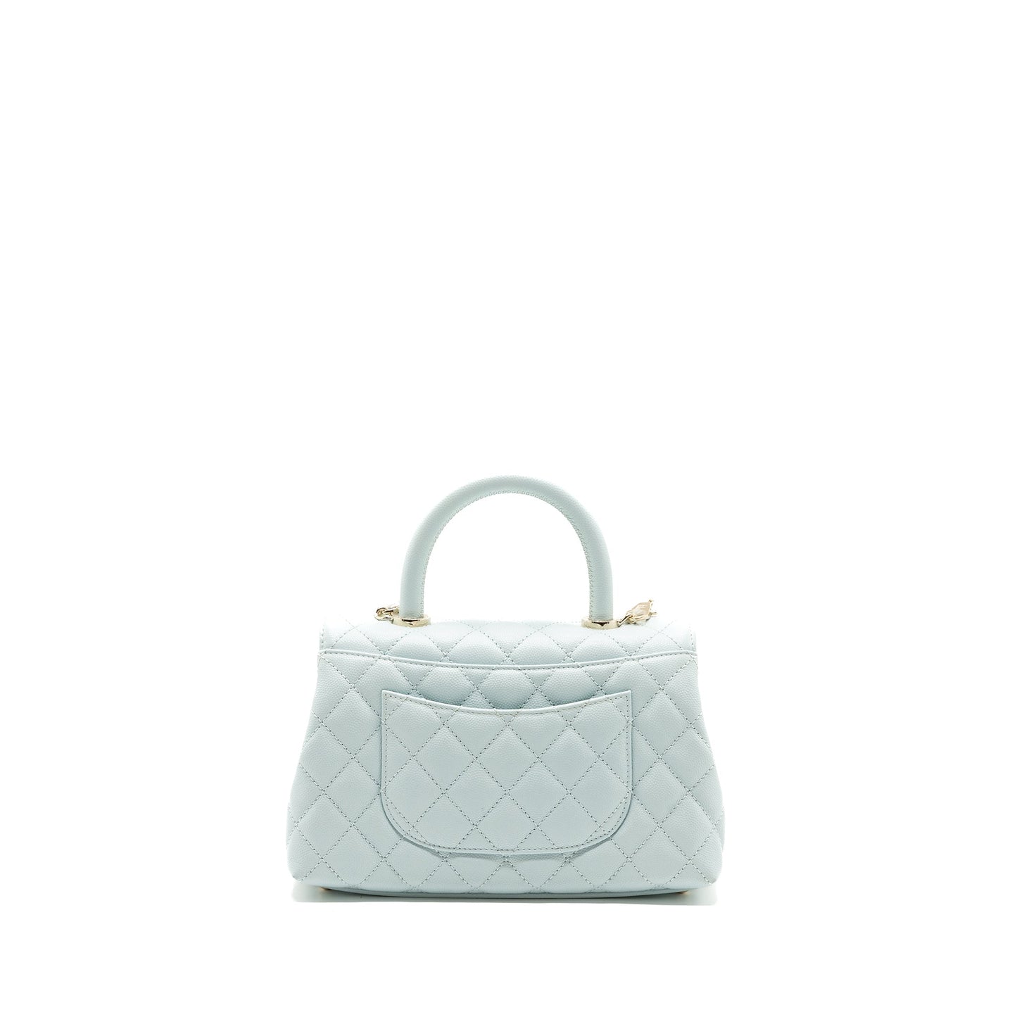 Chanel small coco handle caviar light blue L (microchip)