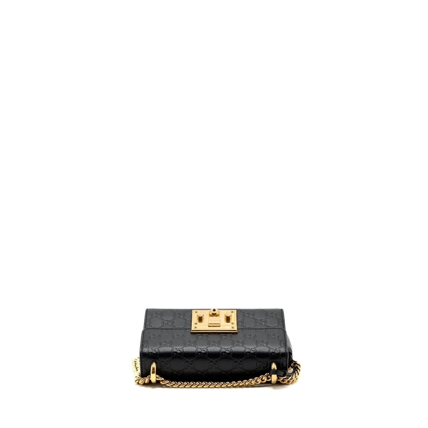 Gucci padlock chain bag calfskin black