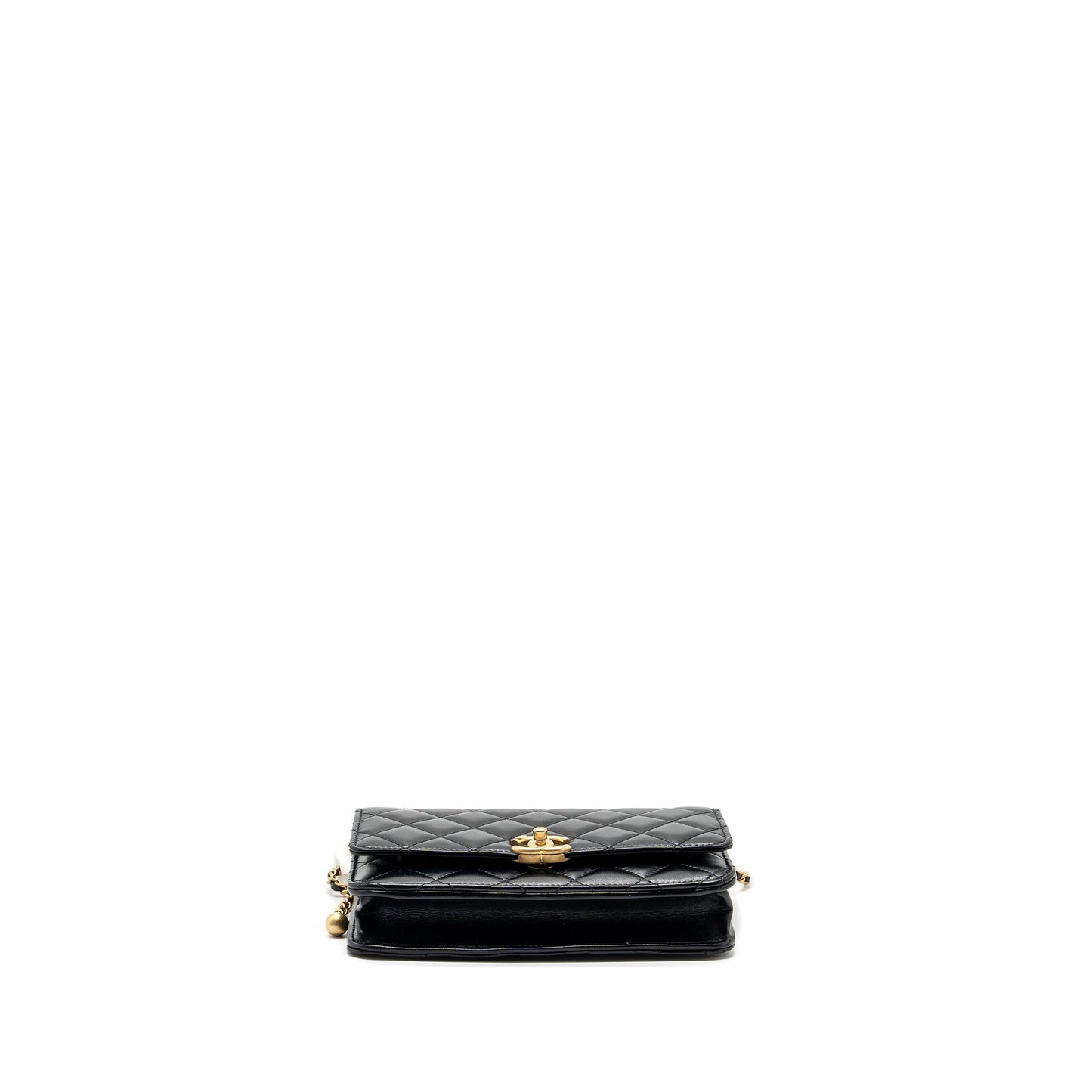 Chanel 24C gold Crush wallet on chain calfskin black  (microchip)