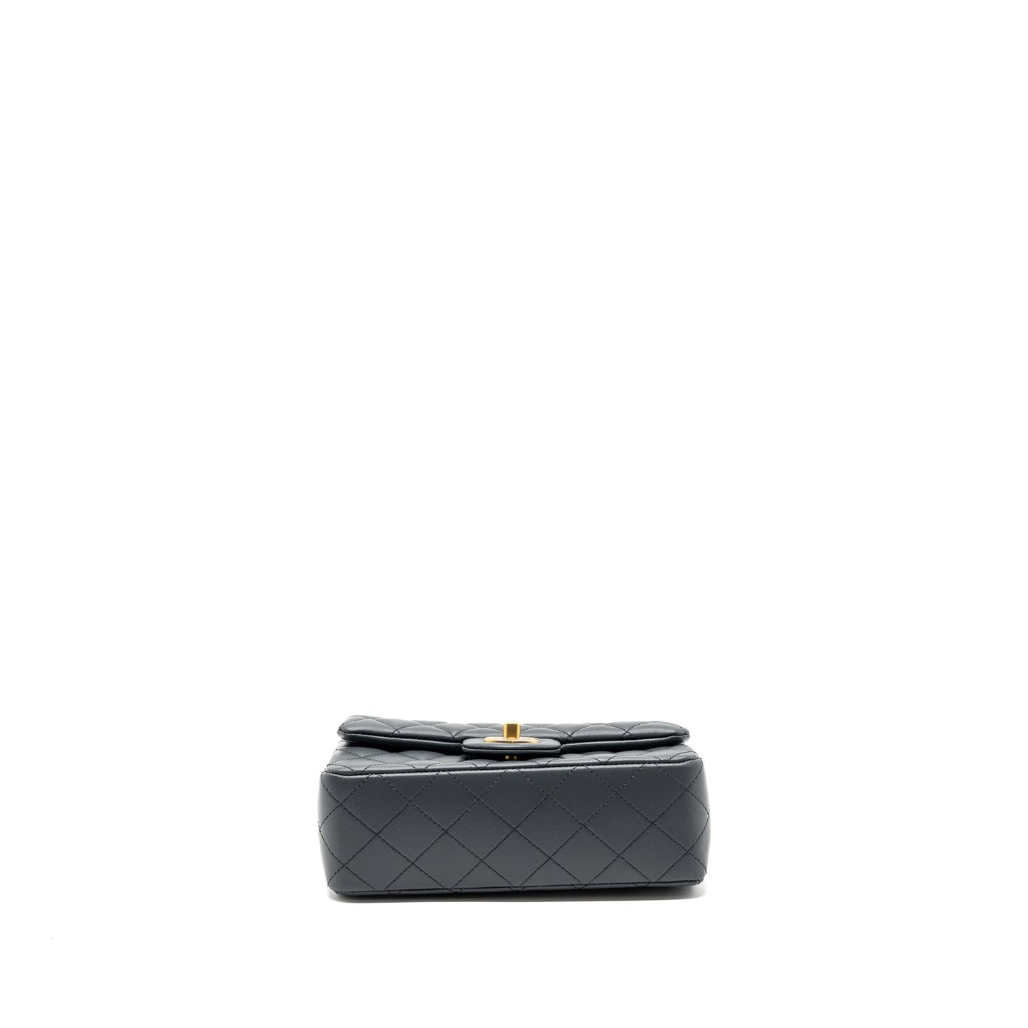 Chanel 23K pearl crush mini rectangular flap bag lambskin dark grey
