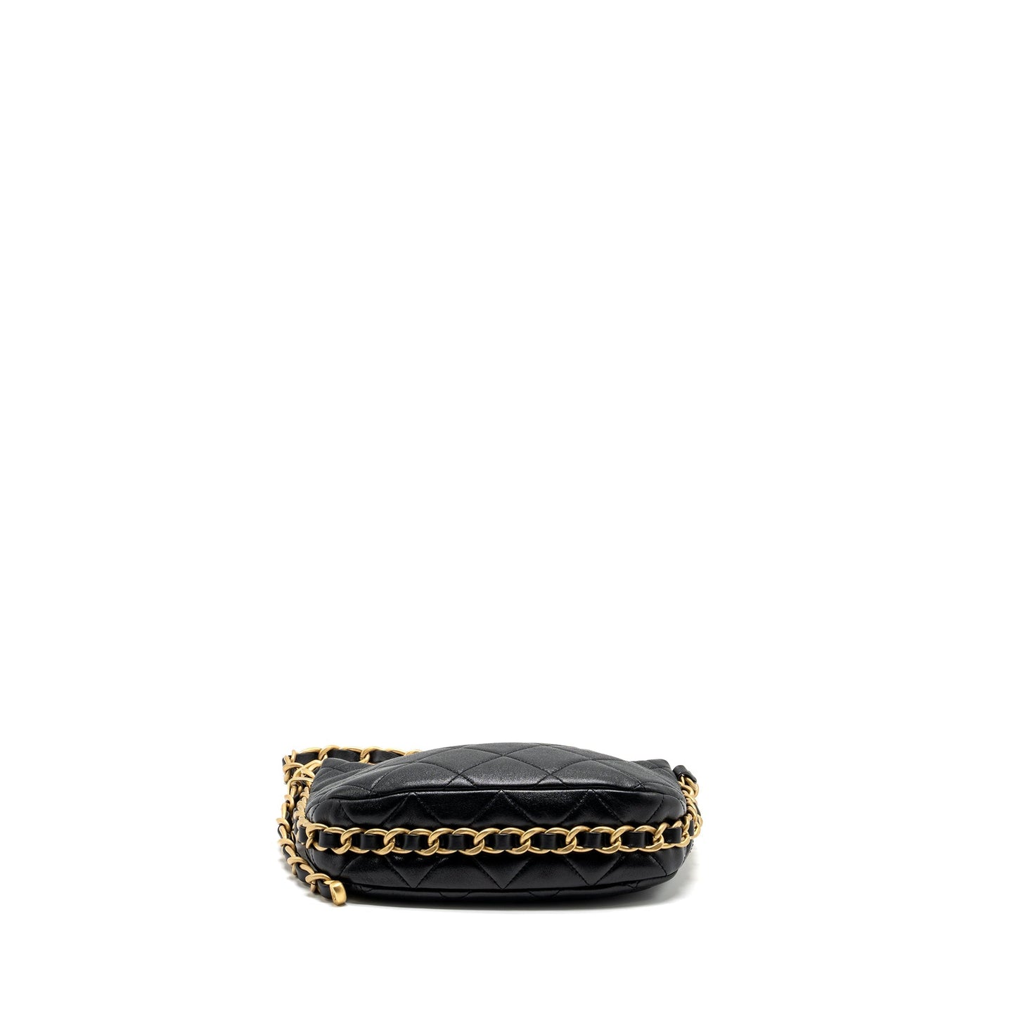 Chanel 23K hobo bag with adjustable chain lambkin black  (microchip)