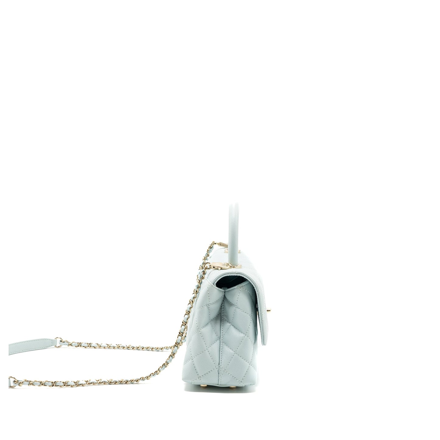Chanel small coco handle caviar light blue L (microchip)