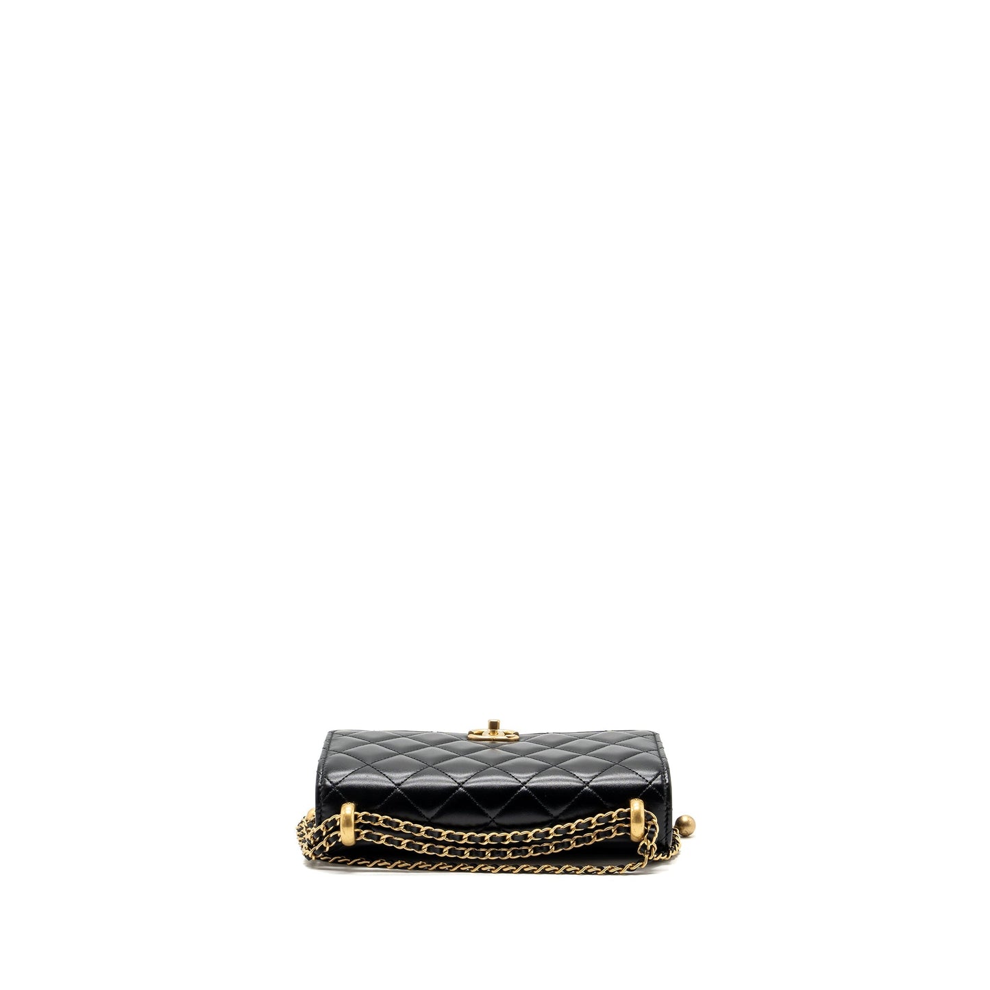 Chanel 24C gold Crush wallet on chain calfskin black  (microchip)