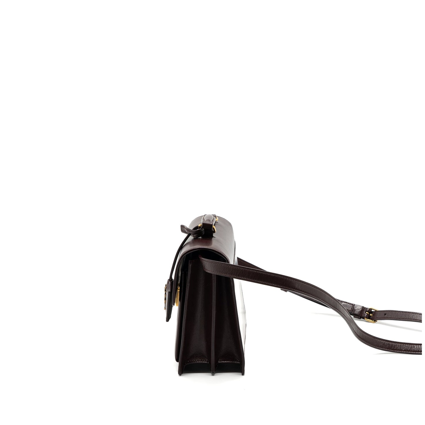 Saint Laurent/ Bellachasse Calfskin Dark Red Brushed