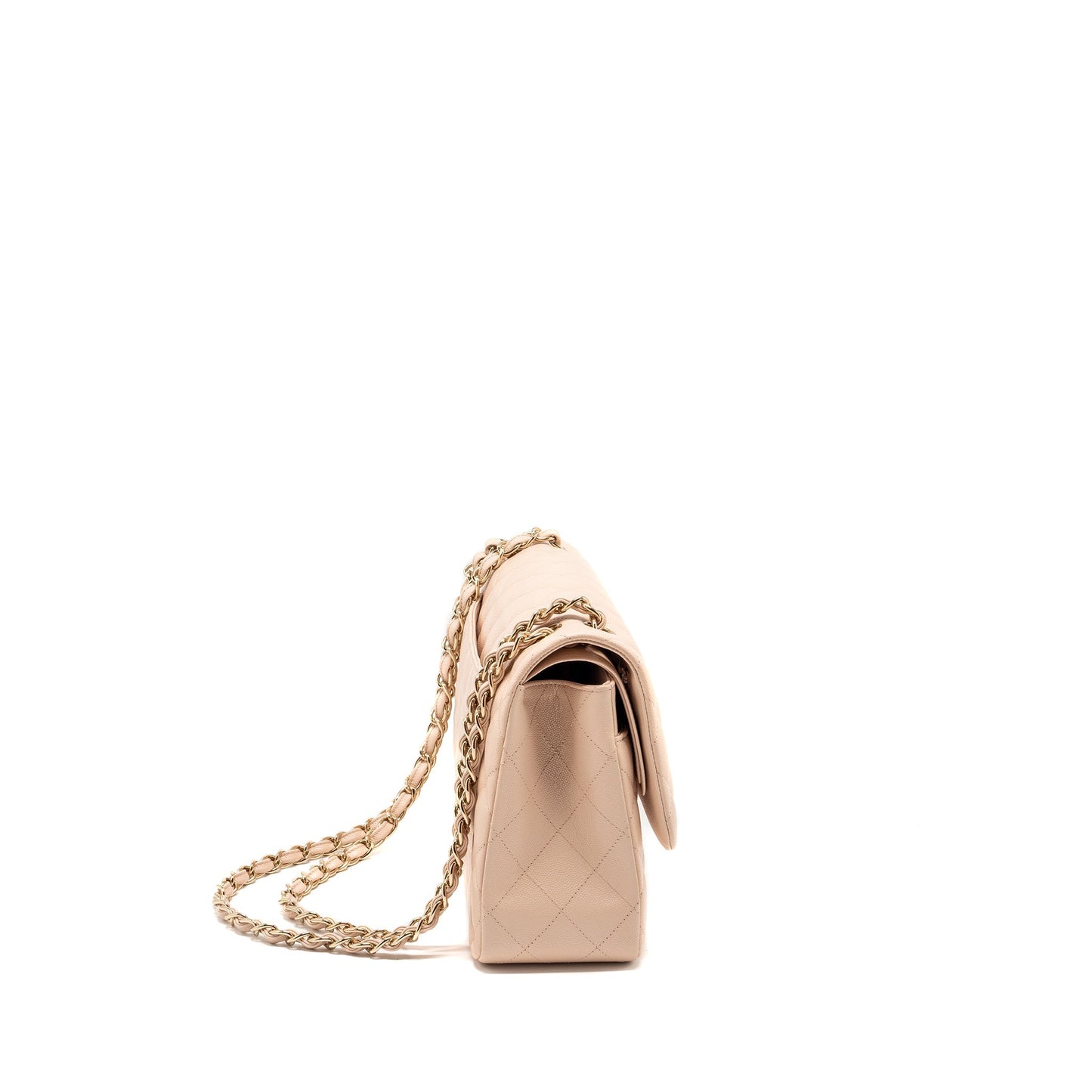 Chanel Jumbo Classic Double Flap Bag Caviar Beige L (Microchip)