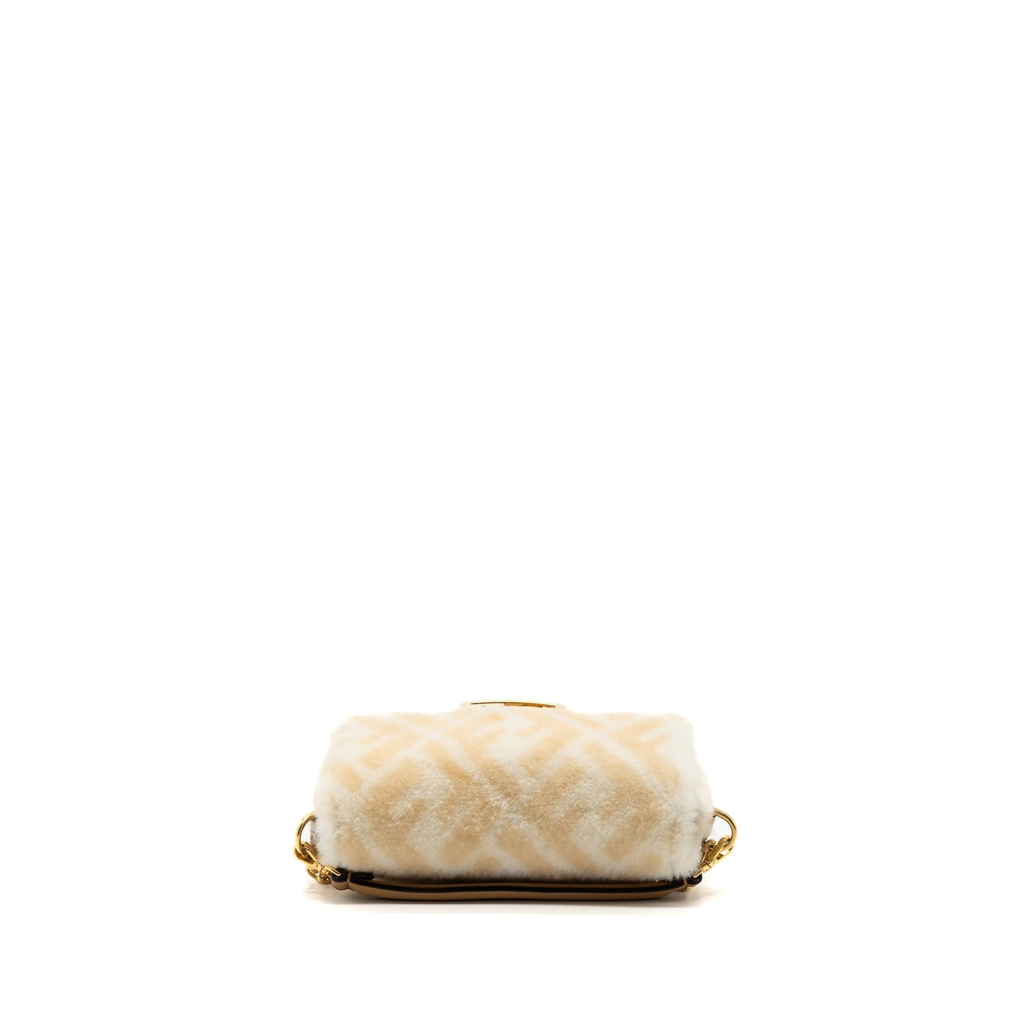 Fendi Mini Baguette Sheepskin Beige/ White