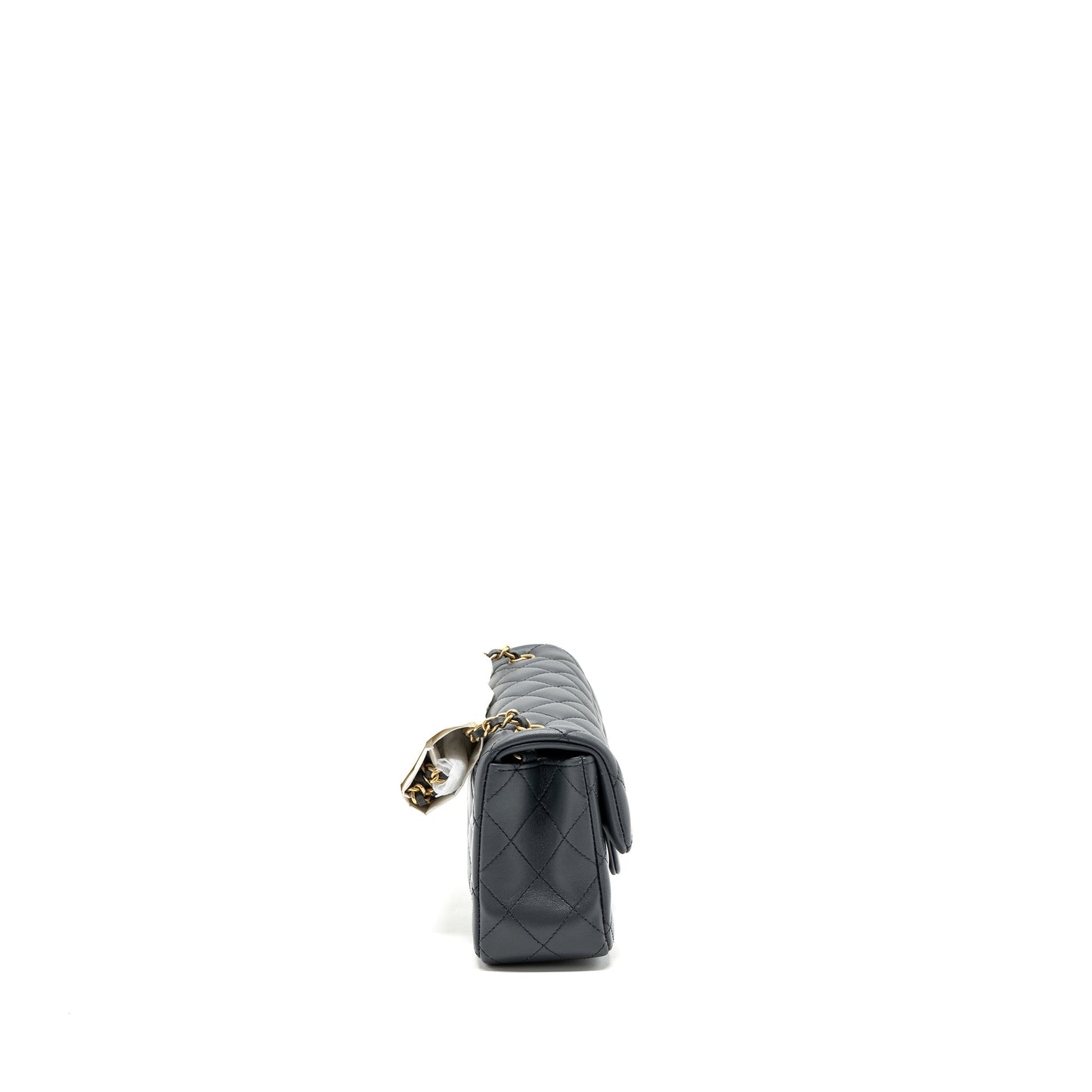 Chanel 23K pearl crush mini rectangular flap bag lambskin dark grey