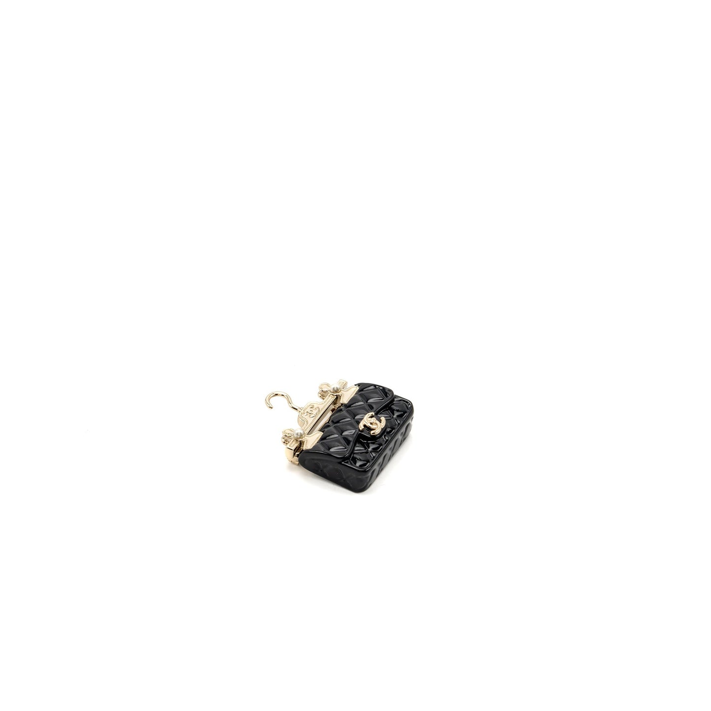 Chanel Hanger Flap Bag Brooch Black L