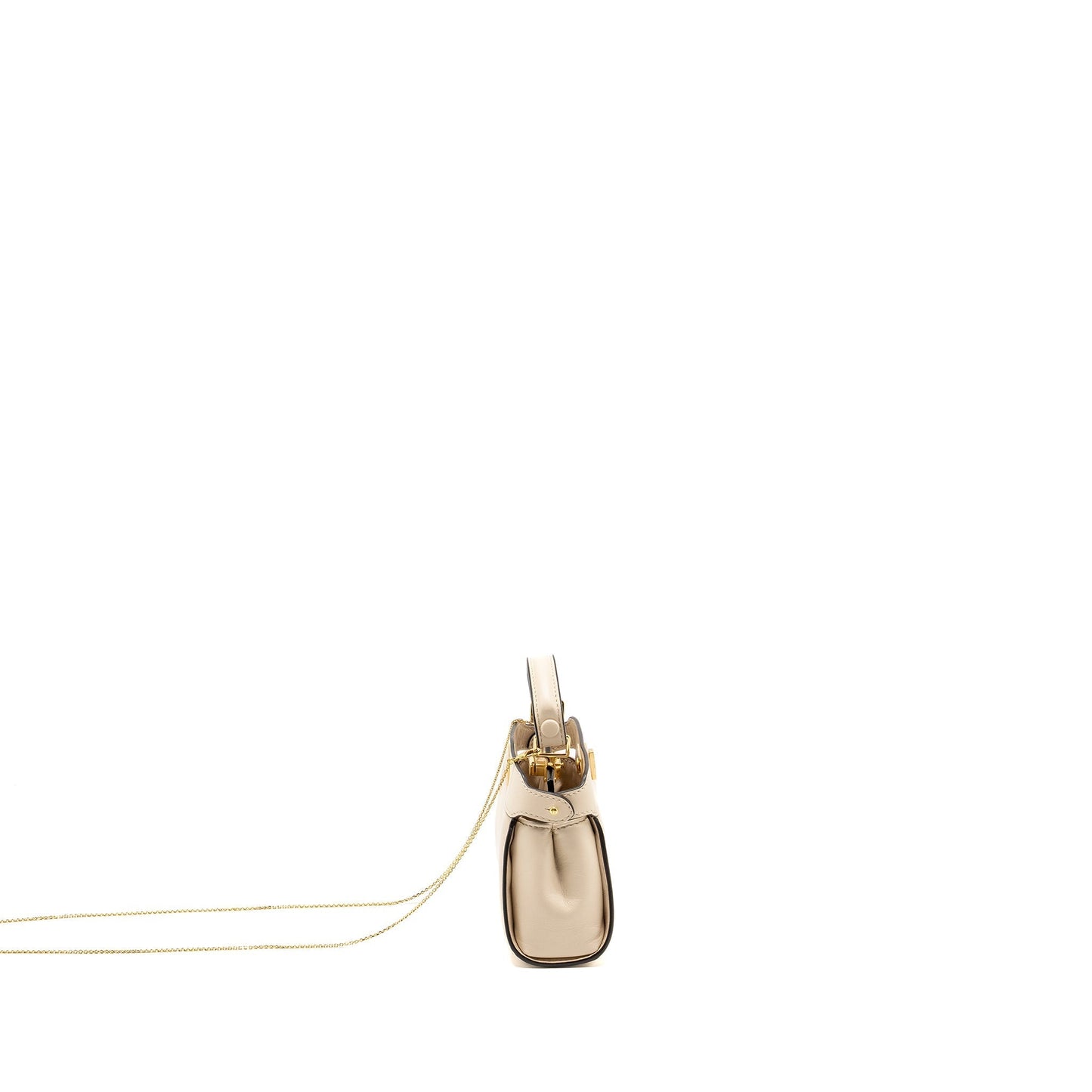 FENDI Nano Peekaboo Lambskin White