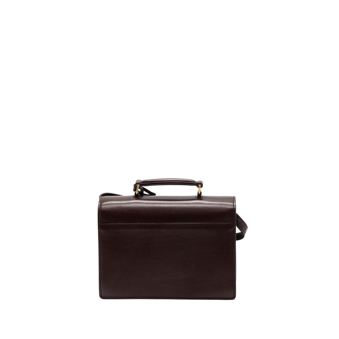 Saint Laurent/ Bellachasse Calfskin Dark Red Brushed