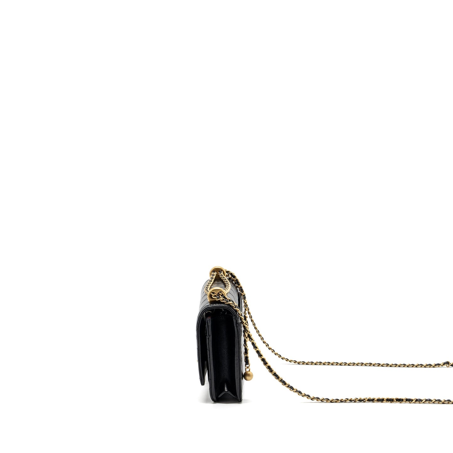 Chanel 24C gold Crush wallet on chain calfskin black  (microchip)