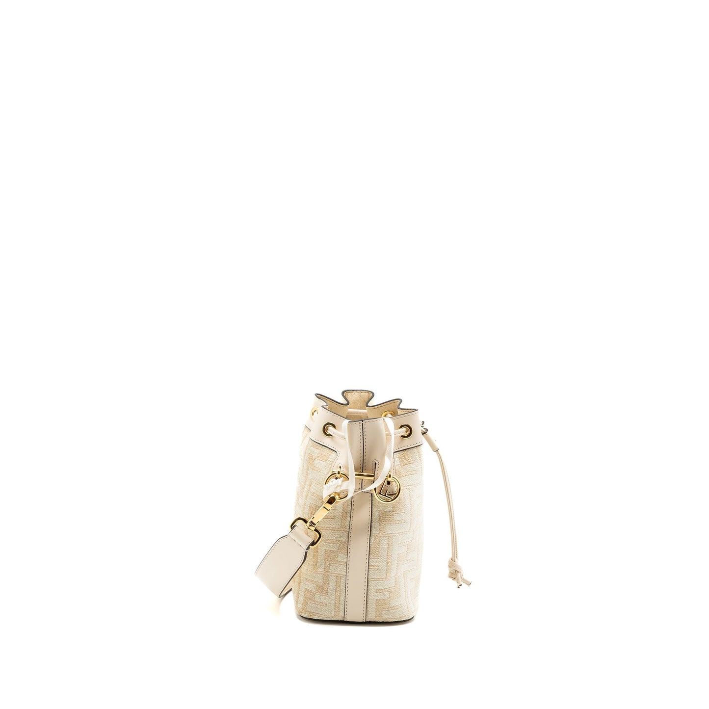 Fendi mini Mon Tresor bucket Purse fabric / leather cream