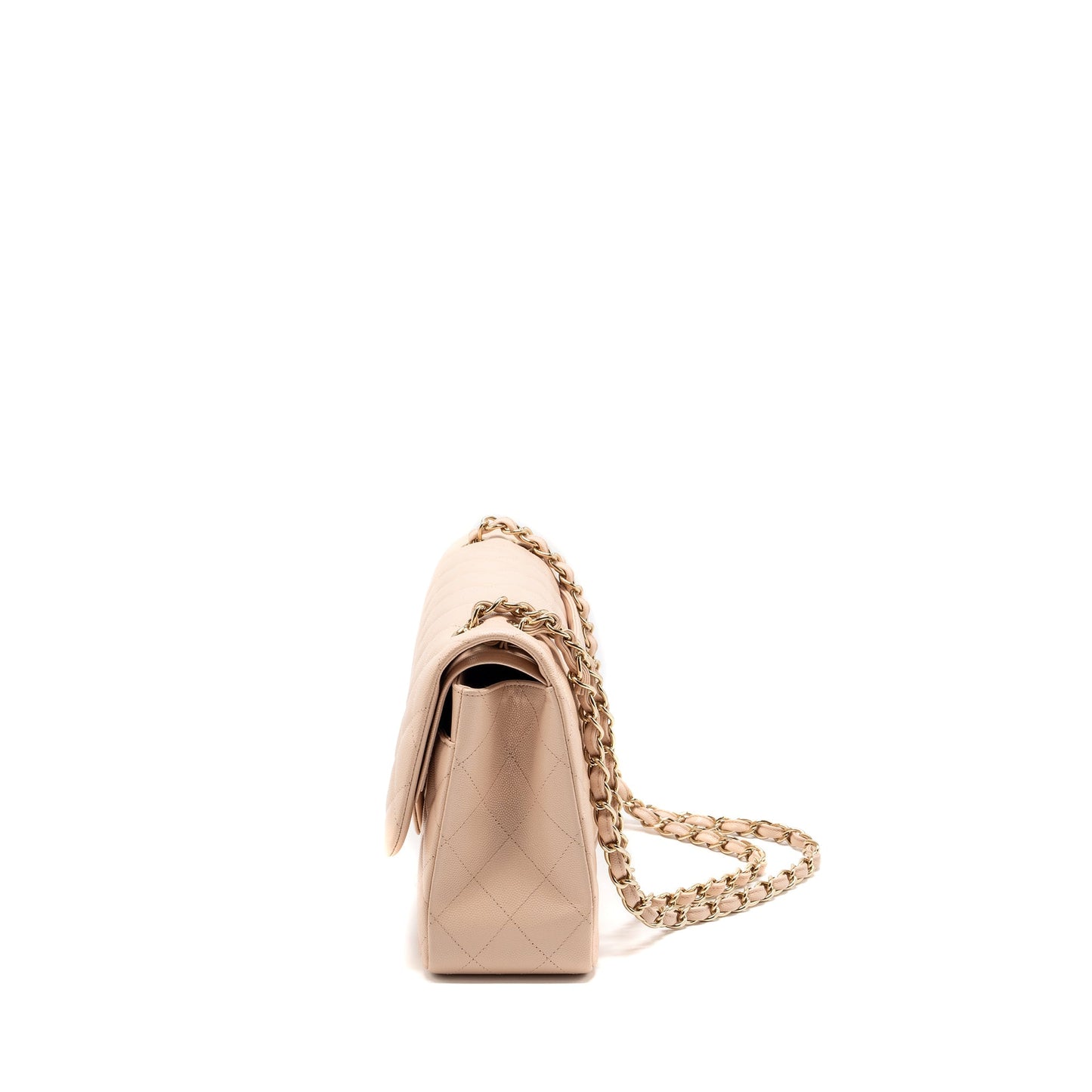 Chanel Jumbo Classic Double Flap Bag Caviar Beige L (Microchip)