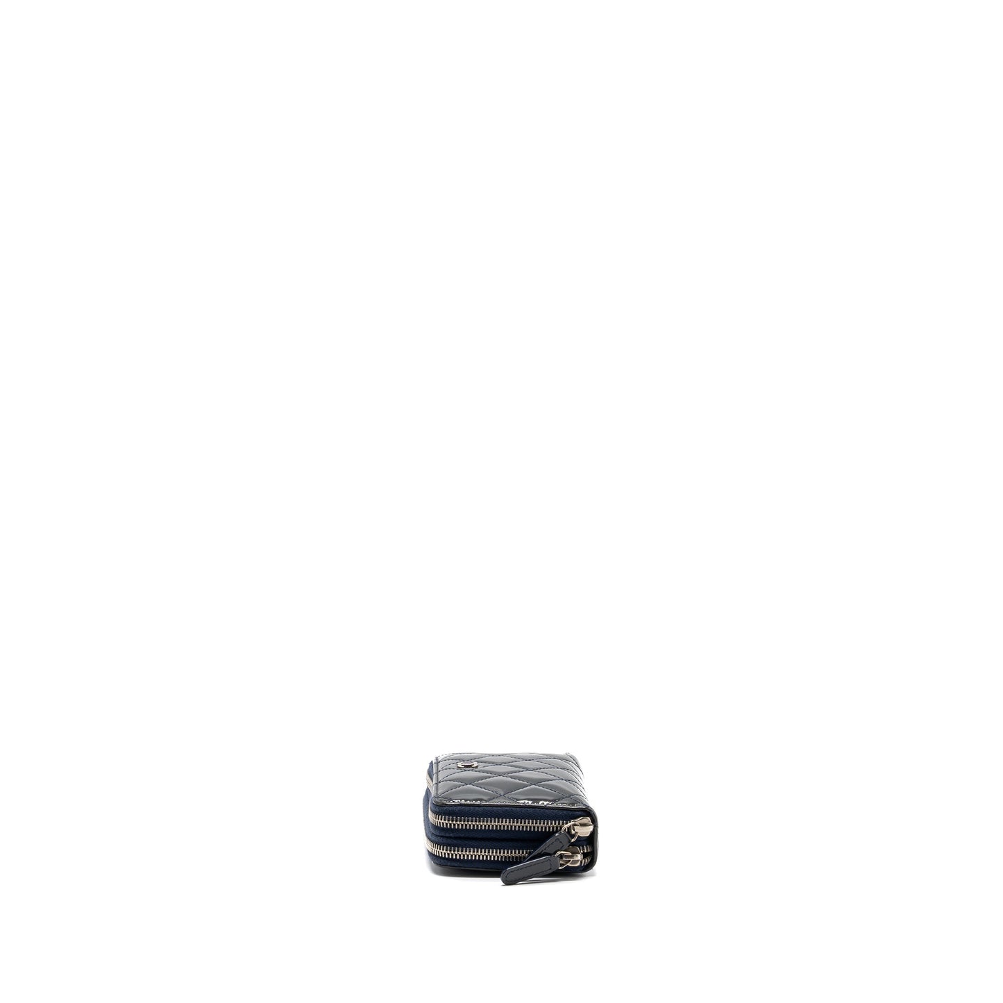 Chanel double Zip Wallet patent navy