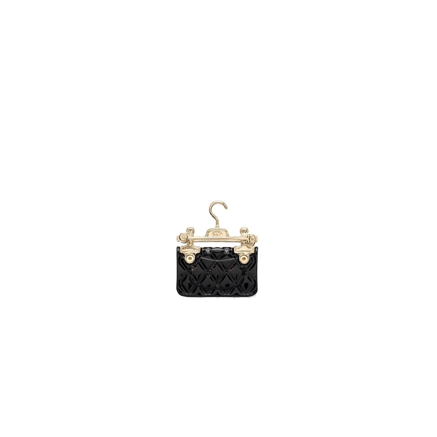 Chanel Hanger Flap Bag Brooch Black L
