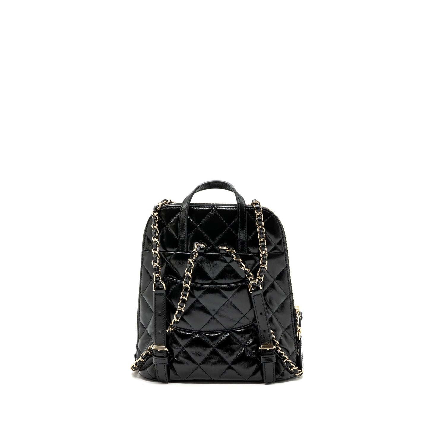 Chanel 22A Backpack Patent Black L (Microchip)