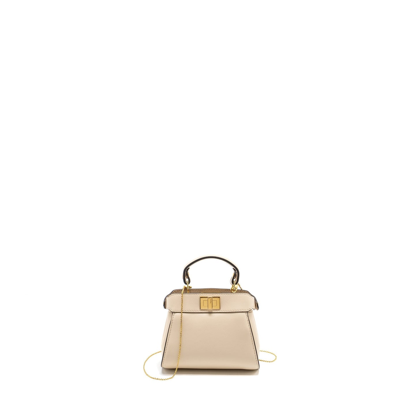 FENDI Nano Peekaboo Lambskin White