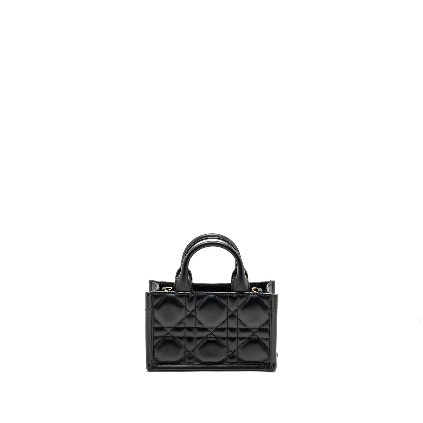 Dior Dioramour Mini Dior Book Tote Macrocannage Calfksin Black