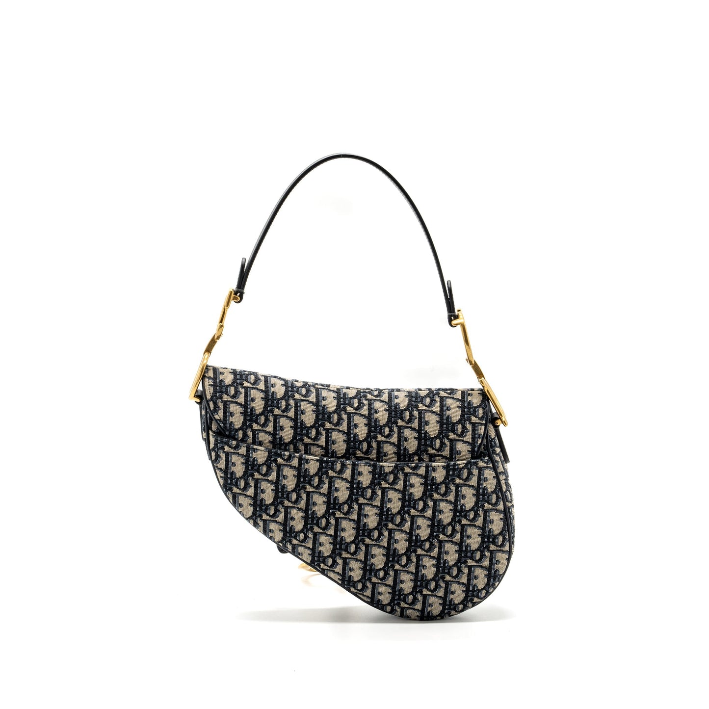 Dior Medium Saddle Purse Blue Oblique Jacquard Canvas