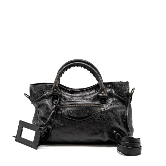 Balenciaga Giant City Purse Leather Black ruthenium Hardware