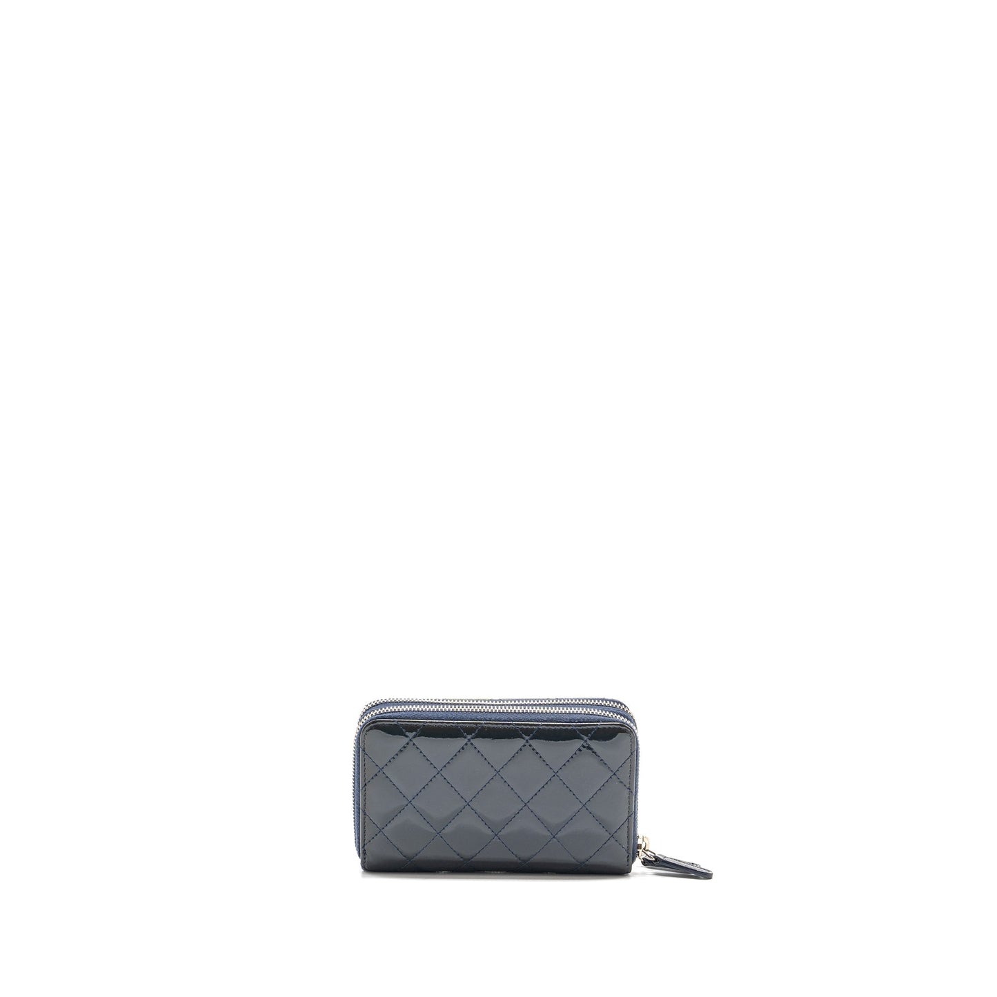 Chanel double Zip Wallet patent navy